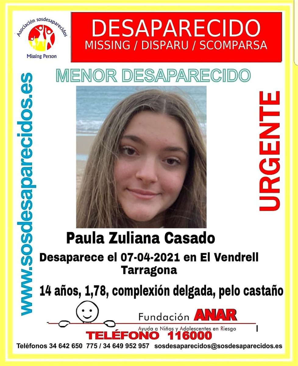 🆘MuyUrgente⚠️
Estos son Paula e Izan, dos #menores que han #desaparecido en El Vendrell #Tarragona
Si los has visto
📞062
📞112
Tu RT no cuesta nada y puede ayudar