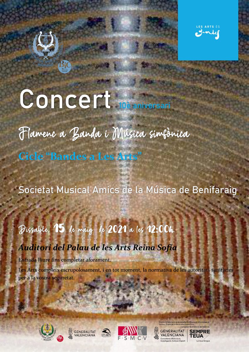La Societat Musical Amics de la Música de Benifaraig a Les Arts cosomuval.org/2021/04/13/la-…