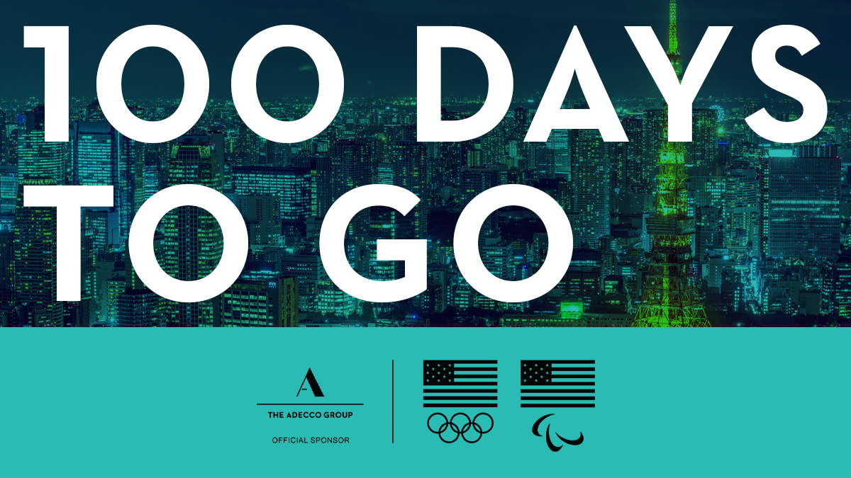 On the track, in the pool or in the boardroom, the <a href="/adeccogroup/">The Adecco Group</a> is proud to support <a href="/TeamUSA/">Team USA</a> athletes through the Athlete Career &amp; Education program and professional services. 100 days to go until the Opening Ceremonies of the Olympic Games Tokyo 2020! #Tokyo2020 #TeamUSA