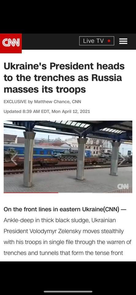 mfa_russia's tweet photo. 💬#Zakharova:  Dear @CNN, we realise that you are too busy fighting for the triumph of liberalism to bother with any proper fact checking. 

But to present Ukrainian tanks at a Ukrainian train station with Ukrainian cars as an image of Russia preparing for war... 🇺🇦+🇺🇦+🇺🇦=🇷🇺? https://t.co/fHY8OOzN9X