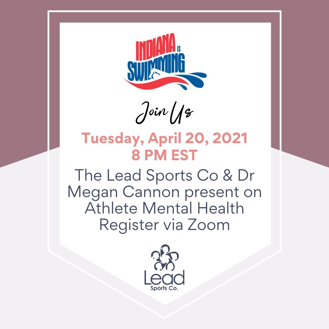 INSwimming's tweet image. Athlete Mental Heath 
Click Here to learn more &amp;amp; how to register bit.ly/32eiF1z