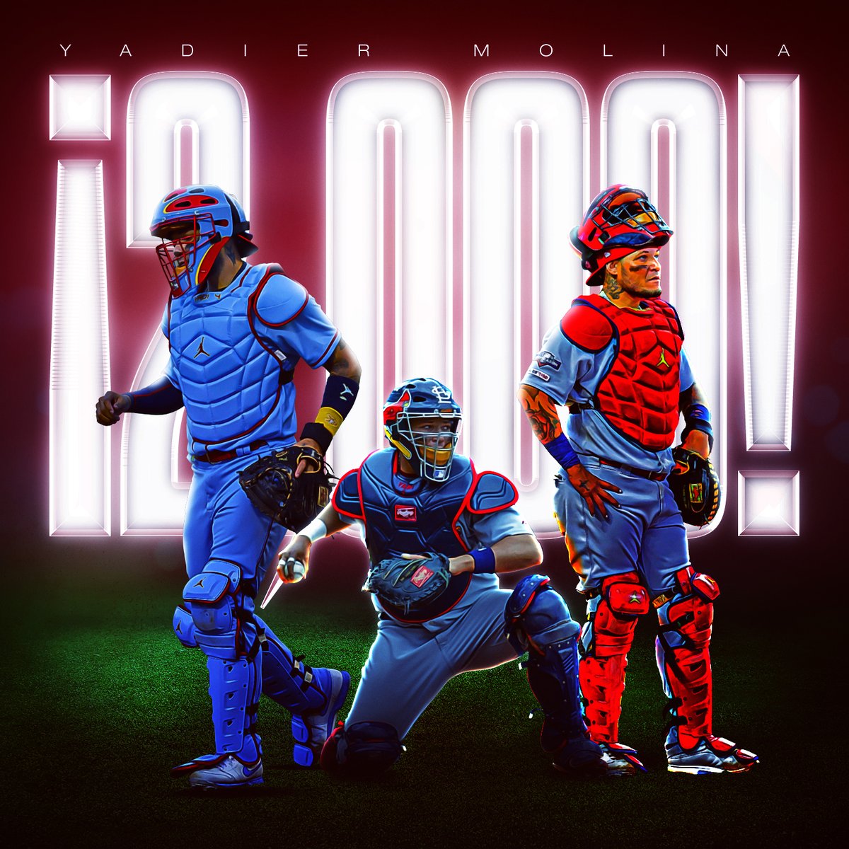 MLB's tweet photo. Yadi makes history! 

No catcher had ever caught 2,000 games for the same team ... until now. https://t.co/5J3wSQarX5
