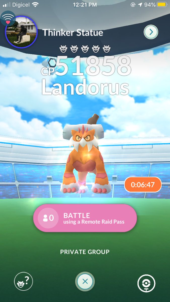 AshKetchUrGirl's tweet photo. Landorus raid, add me 8206 6046 8372 and stay online for the add! #landorusraid #PokemonGoRaids #PokemonGOraid #raid #PokemonGo https://t.co/jbpoAfL7Yn