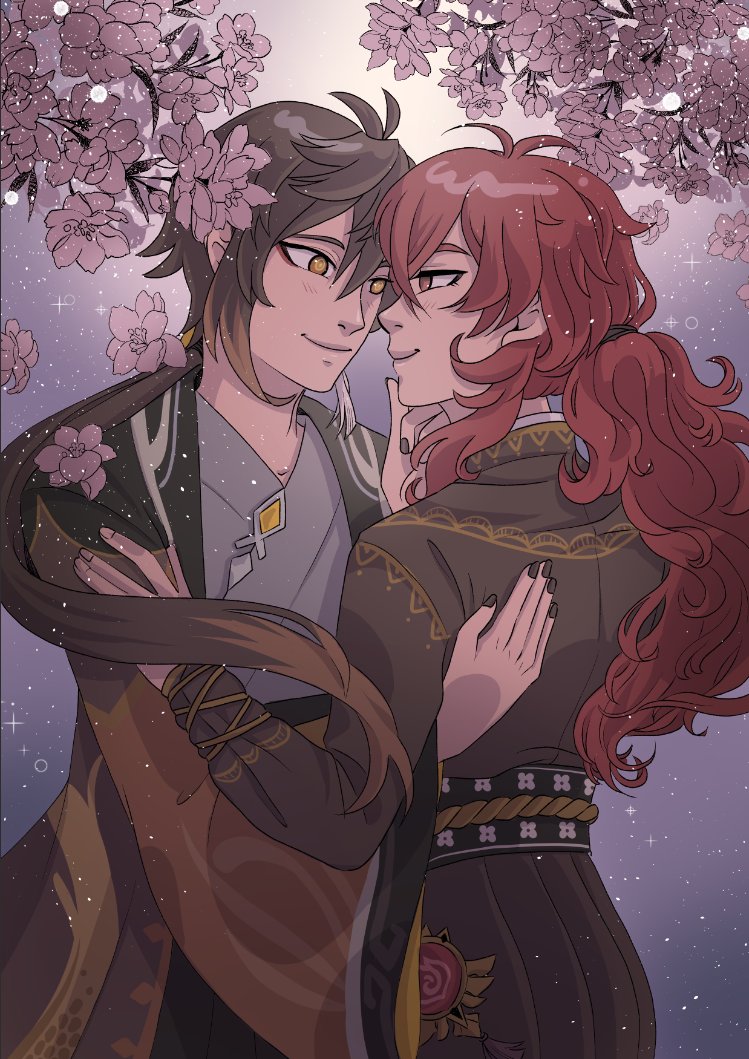 Here we go again!
Just an easy coloration, I intend to color this more detailed in the next round!

#原神  #genshinfanart #genshinimpactfanart #diluc #zhongli #zhongluc #genshinImpact