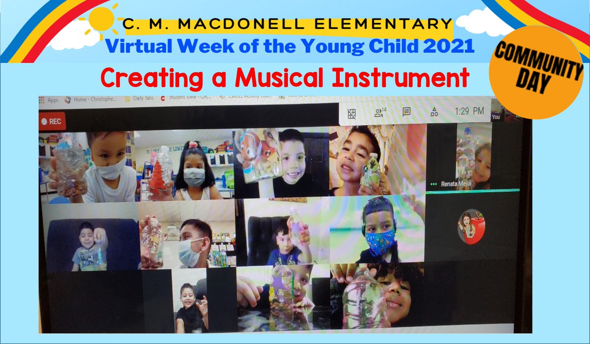 ArianaPk4's tweet photo. Week of the Young Child 2021 Day 2
Community Involvement- Rocking out with Mr. Salazar and Creating a Musical Instrument @MacdonellHawks #mslaraspk4class #macdonellpride #WOYC2021  #prekrocks https://t.co/SLV8h8Q3ye
