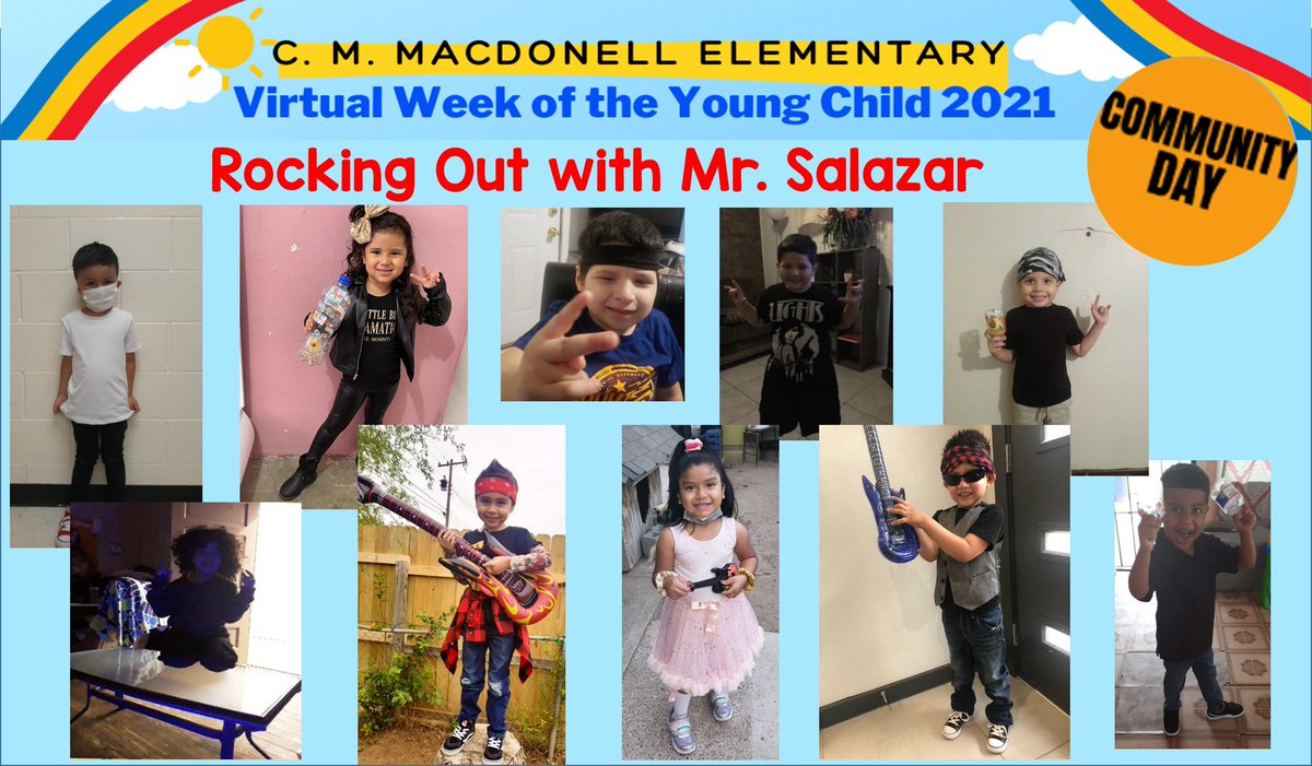ArianaPk4's tweet photo. Week of the Young Child 2021 Day 2
Community Involvement- Rocking out with Mr. Salazar and Creating a Musical Instrument @MacdonellHawks #mslaraspk4class #macdonellpride #WOYC2021  #prekrocks https://t.co/SLV8h8Q3ye