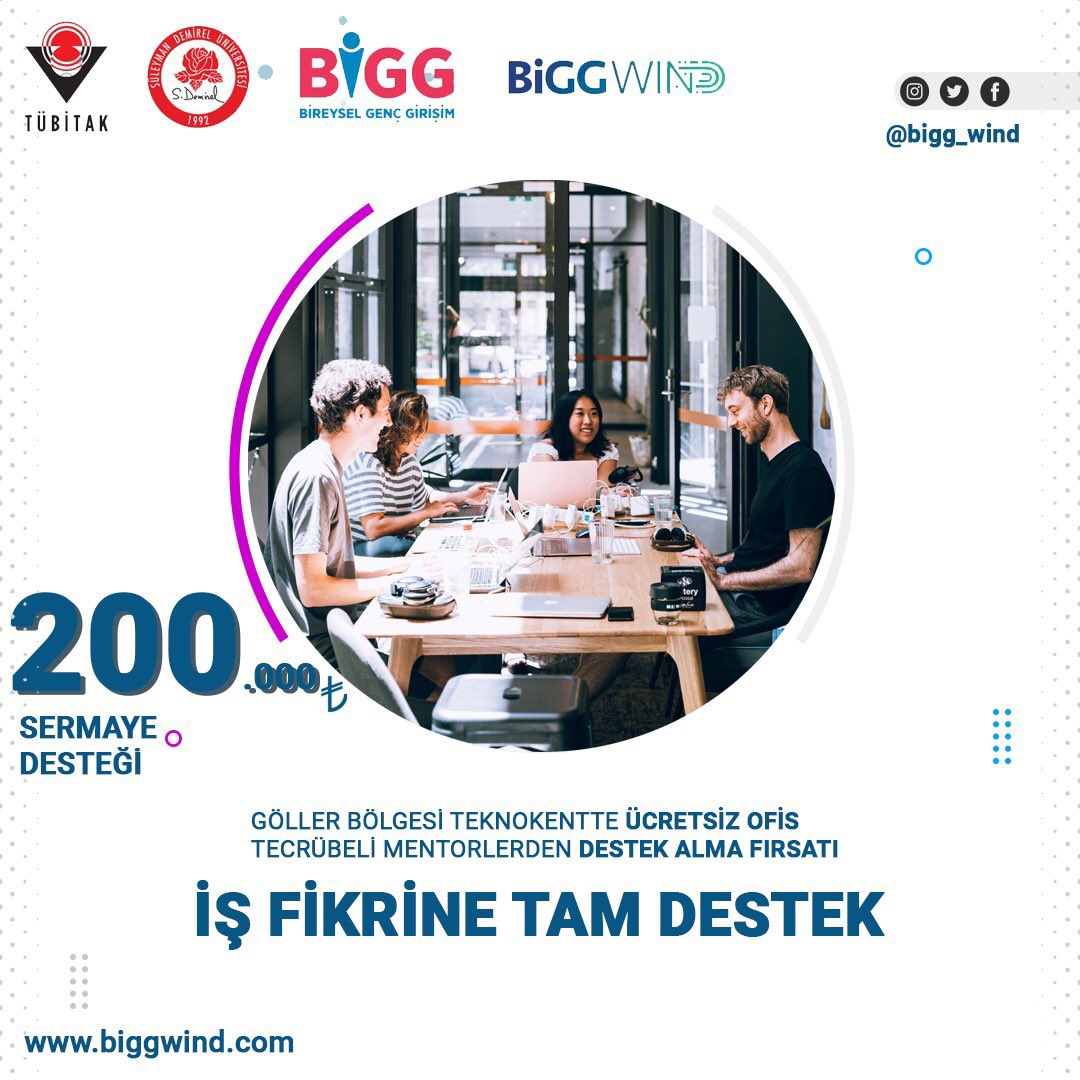 İş fikirlerine 200 Bin TL #hibe desteği sağlayan TÜBİTAK 1512 BiGGWind programı 2021-1 çağrısı başvuruları başladı!

Başvuru için ve detaylı bilgi için: biggwind.com  <a href="/ilkercarikci/">İlker Hüseyin Çarıkçı</a> <a href="/serdalterzi/">Serdal Terzi</a> <a href="/sd_universitesi/">SDÜ</a> <a href="/gbteknokent/">Göller Bölgesi Teknokent</a> <a href="/sdu_tto/">SDÜ TTO</a> <a href="/tubitakteydeb/">TUBITAK TEYDEB</a>
