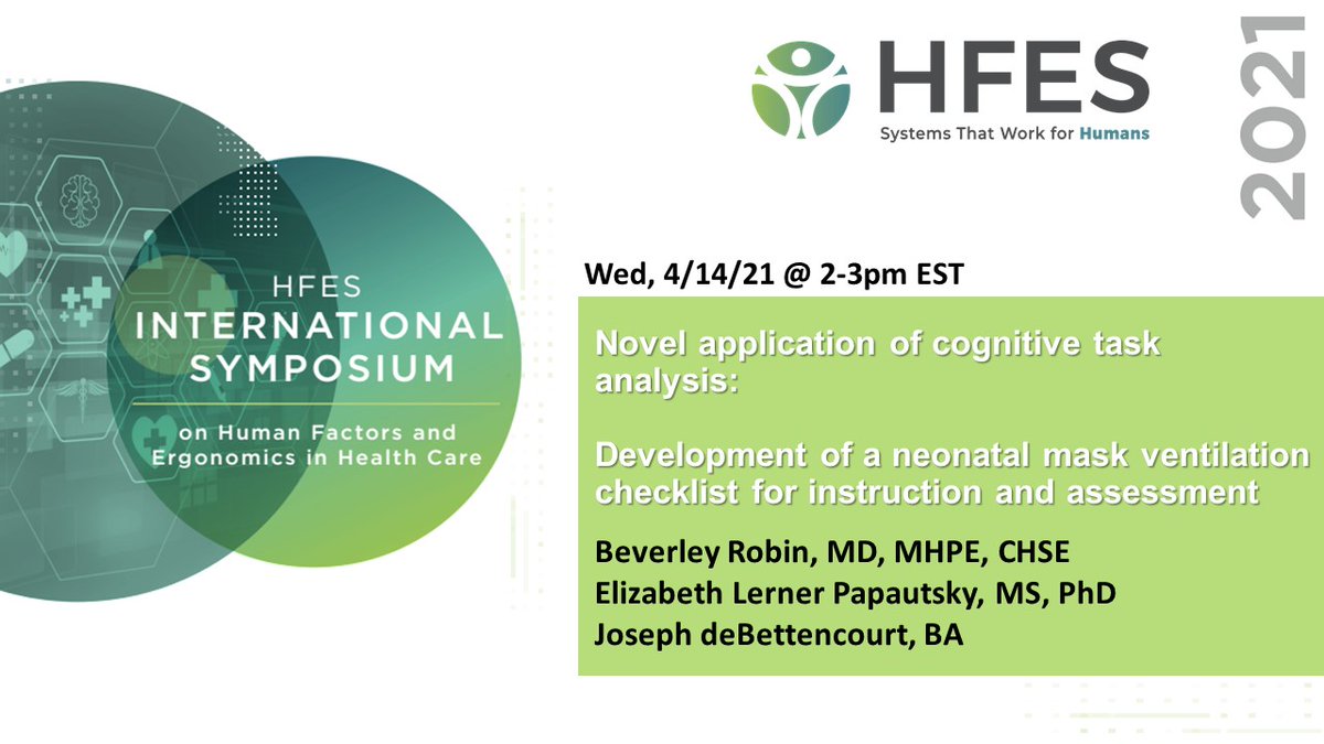 elpPhD's tweet image. Come listen to this talk starting in a few minutes! #hcs2021 #cognitivetaskanalysis #simulation #training @HFES