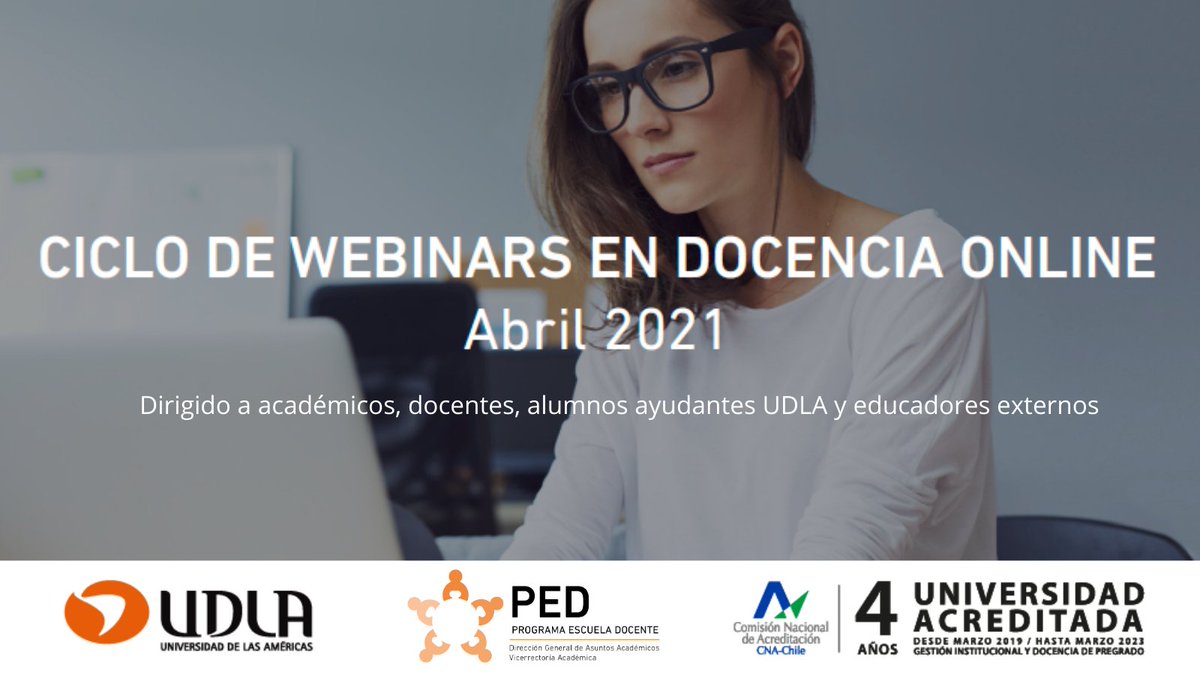 D_DocenteUDLA's tweet photo. ✔️ ¡Ahora abiertos a la comunidad! Este mes los talleres del ciclo estarán disponibles también para educadores externos vía Zoom. 
🔸Programa e inscripciones disponibles en https://t.co/4sNQJhPdM3

🔸 O desde este enlace directo https://t.co/MlW7mDWcSH

#UDLAChile #capacitación https://t.co/eLPJEAmclY