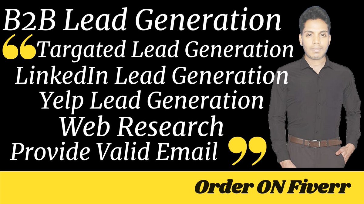 WebAnishur's tweet photo. B2B Lead Generation. Hire me on Fiverr.
https://t.co/B6kqBoiYpK
#leadgeneration #leadgenerationstrategy #leadgenerationsystem #leadgenerationmastery #leadgenerationtips #leadgenerationcompanies #LeadGenerationForNetworkMarketers #leadgenerationmachine #leadgenerationonfacebook https://t.co/o5J1j2QaI5