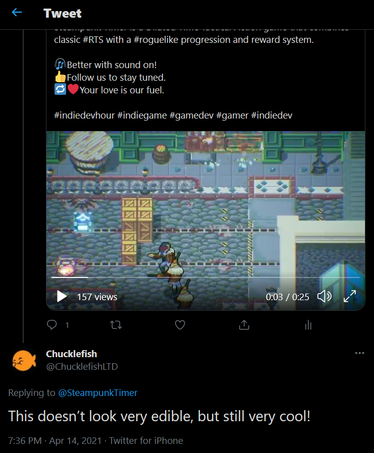 SteampunkTimer's tweet photo. Chucklefish finds our game cool. Can we rest in peace now or should we finish the game before?

#pixelart #pixel_dailies #gamedev #indiedev https://t.co/082UFsM1Kd