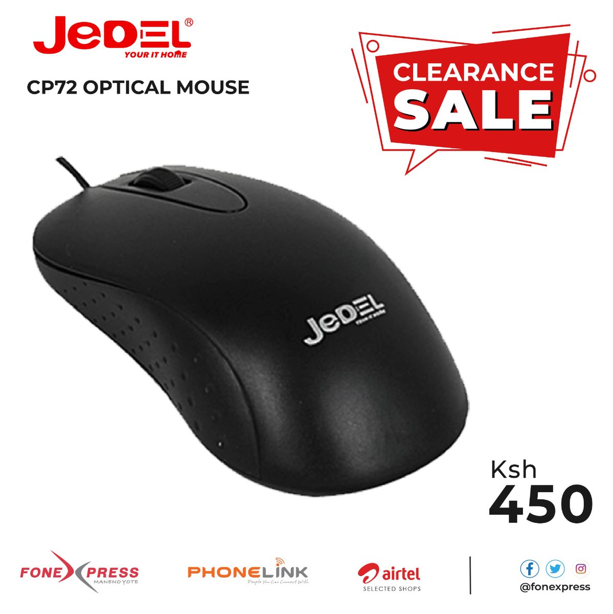 fonexpress's tweet photo. Get Jadel CP72 Optical wired mouse at a clearance sale price of Ksh.450 ONLY .^MC https://t.co/zefSmLPfzS