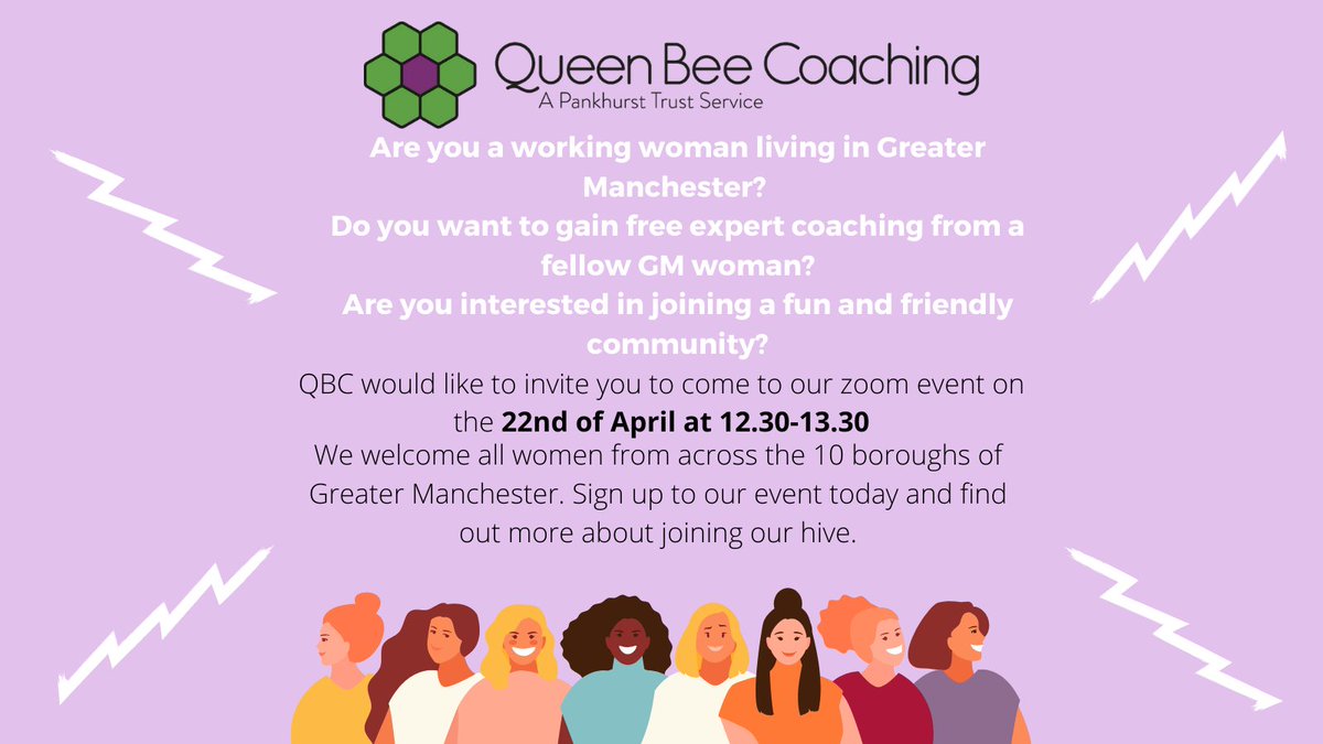 We are delighted to announce our Recruitment Zoom Event on the 22nd of April from 12.30-1.30. Join Becky, Val and Sue to learn more about how you can join Queen Bee Coaching as a client, coach or volunteer. Sign up today using: eventbrite.co.uk/e/qbc-recruitm… #joinourhive #coach #client