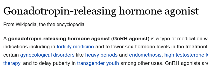 Lux_fae's tweet photo. Seeing alot of transphobes angry at Jameela for saying she knew kids on puberty blockers when she was a kid

Claims from transphobes that Blockers aren't used to treat heavy periods/endometriosis or that they didn't exist before 2007, are completely and absolutely false: https://t.co/tHopHnMghs