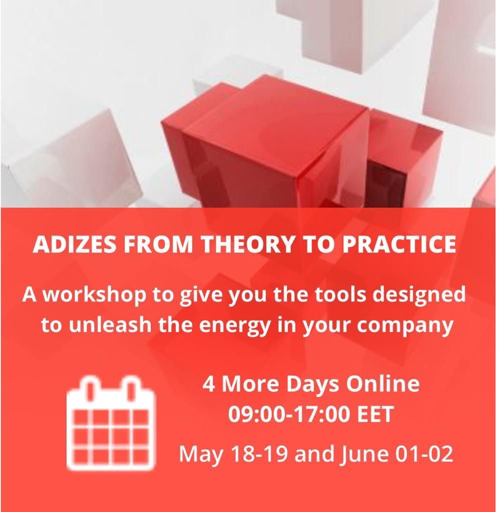 AdizesT's tweet photo. During the four days 3 experts in Adizes Organizational Therapy will share their knowledge and tools with a group of CEOs, Owners and Executives on how to lead an organizational transformation.
Follow the link below for more information and registration:
https://t.co/50NtZfIK0W https://t.co/cKHZzIii5R