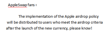 AppleSwap1's tweet photo. AppleSwap airdrop policy statement ! https://t.co/1e4H9K3Mip