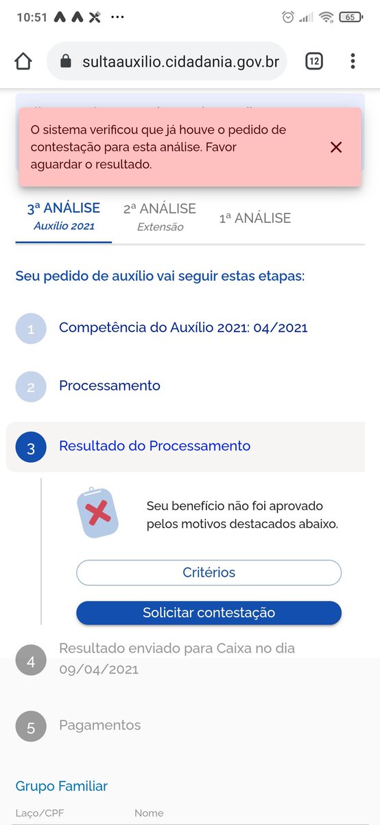 Turigaa's tweet photo. @FinazziSo @pribiancardii @govbr É nada acabou de sair a análise do 3° aqui pra mim, bom que eu já contestei a 4° análise mais vamos ver no que dar... https://t.co/SIthcYDDB2