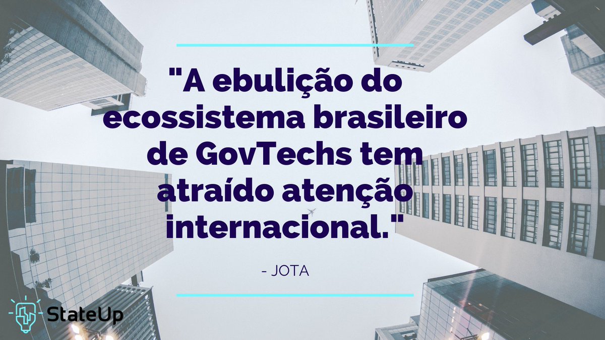 StateUpHQ's tweet photo. "A ebulição do ecossistema brasileiro de #GovTechs tem atraído atenção internacional." GovTechs Brasileiras destaques da #StateUp21, matéria na @JotaInfo: https://t.co/FeNozc9qmv https://t.co/446DJFsFRb