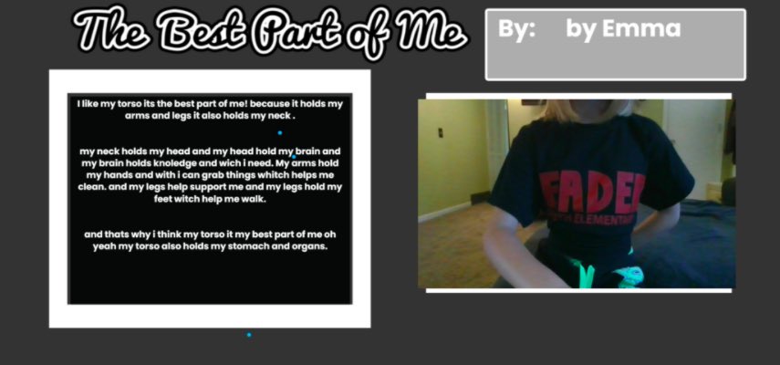 3rd_virtual's tweet image. During an SEL lesson students listened to the story “The Best Part of Me.” Then they decided on the best part of themselves and explained why using a template in Seesaw. #bestpartofme #engaged #learning #nomatterthedistance @Seesaw @marliewilliams @SJSDVirtual