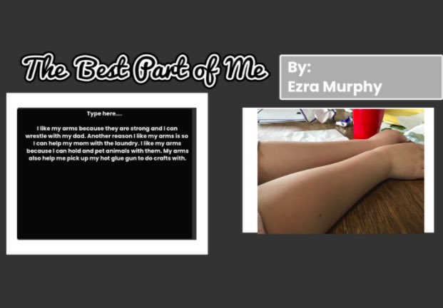 3rd_virtual's tweet image. During an SEL lesson students listened to the story “The Best Part of Me.” Then they decided on the best part of themselves and explained why using a template in Seesaw. #bestpartofme #engaged #learning #nomatterthedistance @Seesaw @marliewilliams @SJSDVirtual
