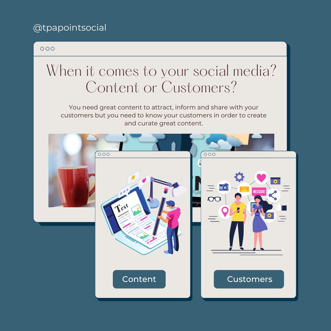 PointSocial1's tweet photo. You've all heard the proverbial 'What comes first, the chicken or the egg?' But what comes first for your social media? Content or customers? You need great content to attract, inform &amp; share with your customers but you need to know your customers in order to create great content https://t.co/8MzyzXyOxa