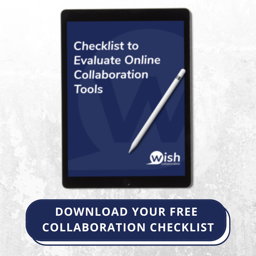 WishCollab's tweet photo. With more and more companies shifting to a teleworking model, it’s important to have an online collaboration tool that meets your business and team needs. Download your FREE collaboration checklist: https://t.co/O7DX4wBepO https://t.co/GrUm84S6eP