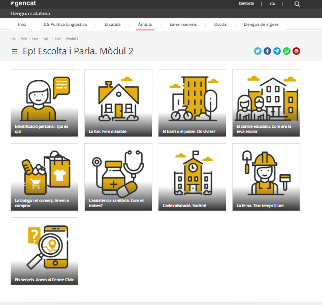 La #DGPL ofereix en obert 1⃣0⃣2⃣ nous materials didàctics del curs oral de #català #EpEscoltaiParla corresponents al mòdul 2 del curs.

👇

llengua.gencat.cat/ca/serveis/apr… 

#AprendreCatalà <a href="/cpnlcat/">Consorci per a la Normalització Lingüística</a> <a href="/IRLlull/">Institut Ramon Llull</a> <a href="/Catexterior/">La Catalunya exterior</a> <a href="/FormacioCoordLL/">ACOF - Comissió de Formació</a>