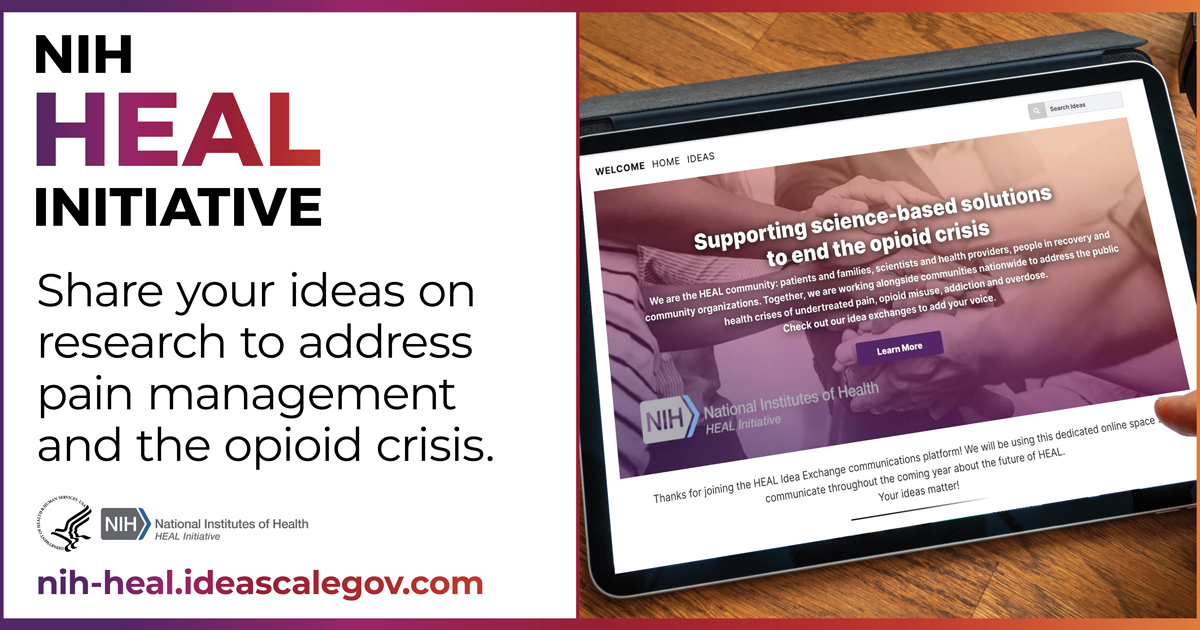 NIDAnews's tweet photo. Are you on the front lines of the #OpioidCrisis? Share ways research can help drive solutions. Submit your input now through June 1.
https://t.co/Y44O7HipmQ
#nihHEALinitiative https://t.co/QabKl0hVIv