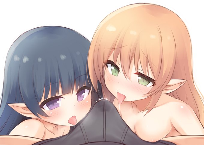 もっとこう、舌を出して飴を舐めまわすように!!( ⑉¯ །། ¯⑉ )@エルミナ

ナジャ先生誕生日おめでとう～🎉🎉
2月に描けなかったからイリーナも一緒に😋
#あいミス 