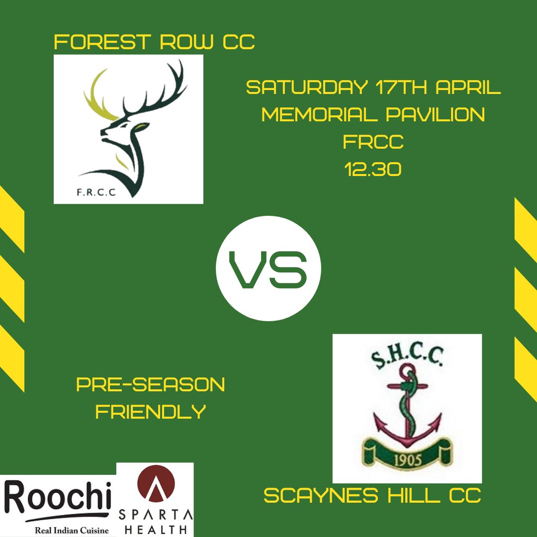 We kick off our 2021 season with a friendly vs <a href="/ScaynesHillCC/">Scaynes Hill CC</a>!

Spectators are now permitted at grassroots sports so feel free to come down, get some fresh air and watch for a couple of hours!

#preseason #friendly #cricket #sussex #forestrow