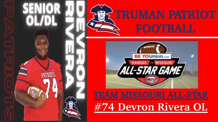 Congratulations to <a href="/DevronRivera/">Devron</a> for being selected to #TeamMissouri for the 2021 #BeYOUnion #MoKan #AllStar Game! #Represent #WeAreTruman #ShowOutForTheShowMe