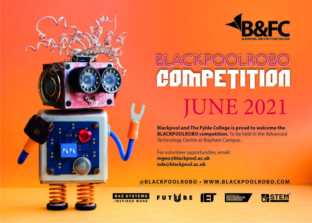 blackpoolrobo's tweet image. After a pause, Blackpoolrobo is back! We will have our first #event in June 2021! With the support of @b_and_fc, @lancsfutureu and @ietlancscumbria, our #STEM engagement event is now looking for motivated #schools, #teachers, #pupils, and passionate STEM Ambassadors.
