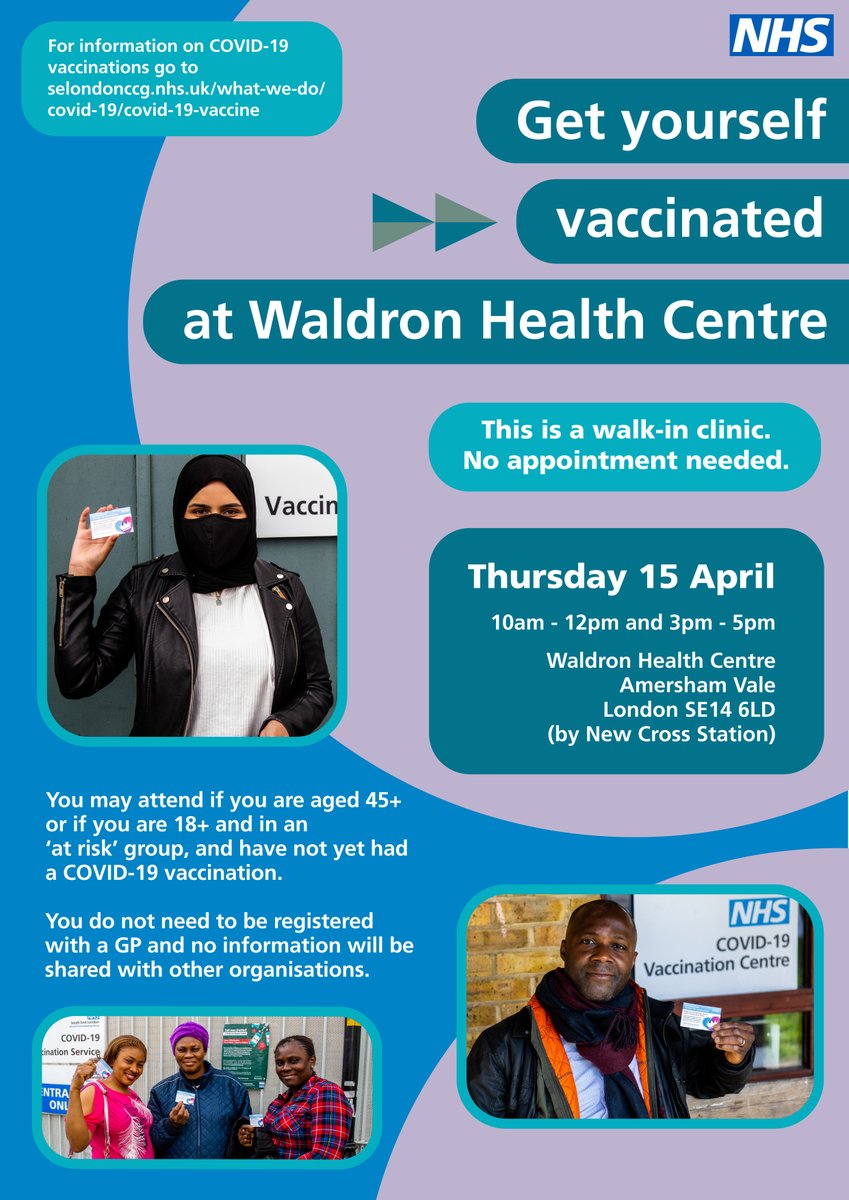 NHSLewishamCCG on Twitter "Get your COVID19 vaccine! Waldron Health