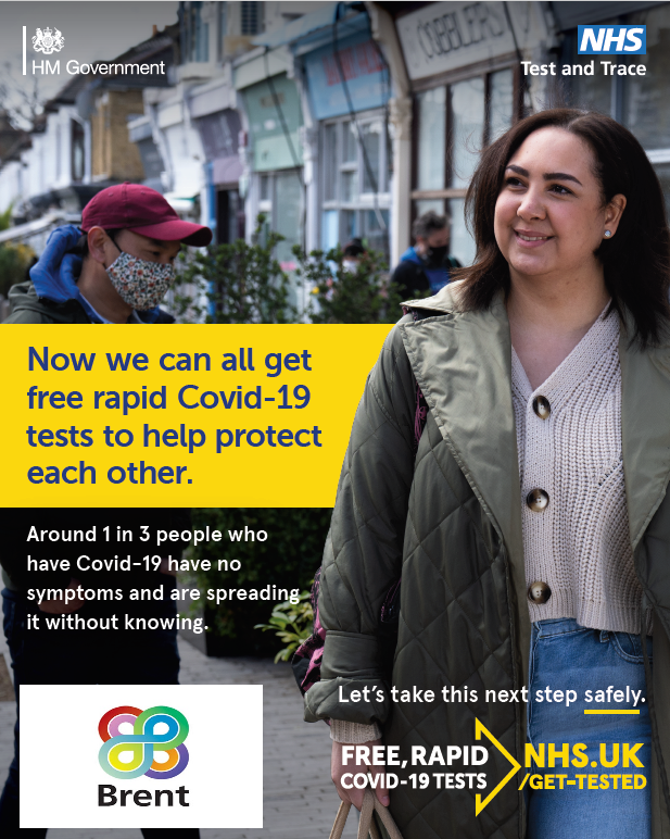 Get tested regularly as part of your weekly routine. It's quick, easy and you'll get your result back in less than 40 minutes. 

brent.gov.uk/covidtesting