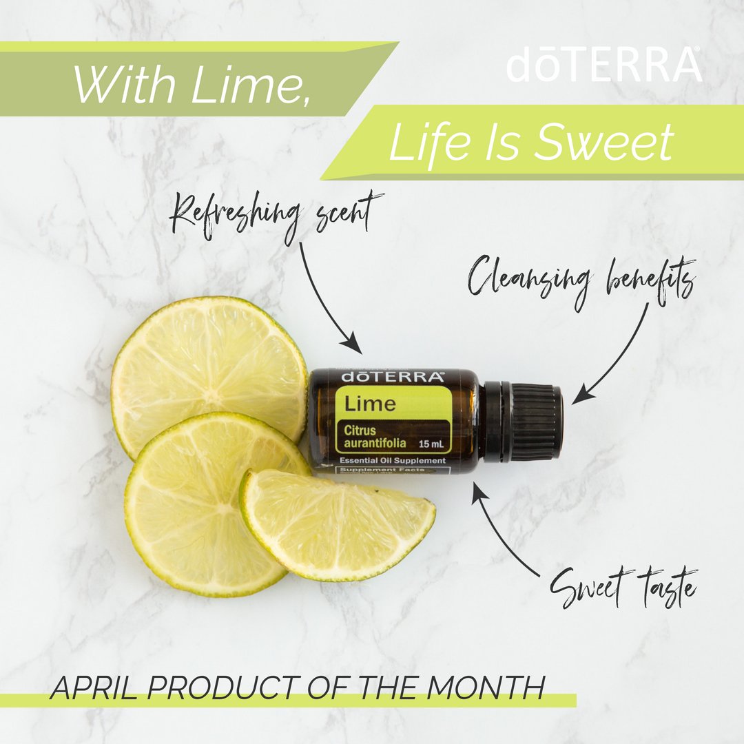 CountryDoc1993's tweet photo. Step into the Lime-Light this month! When you place a loyalty order of at least 125 PV by  April 15th, you’ll receive Lime 15 mL for free while supplies last! https://t.co/8QJUZ4fKrM