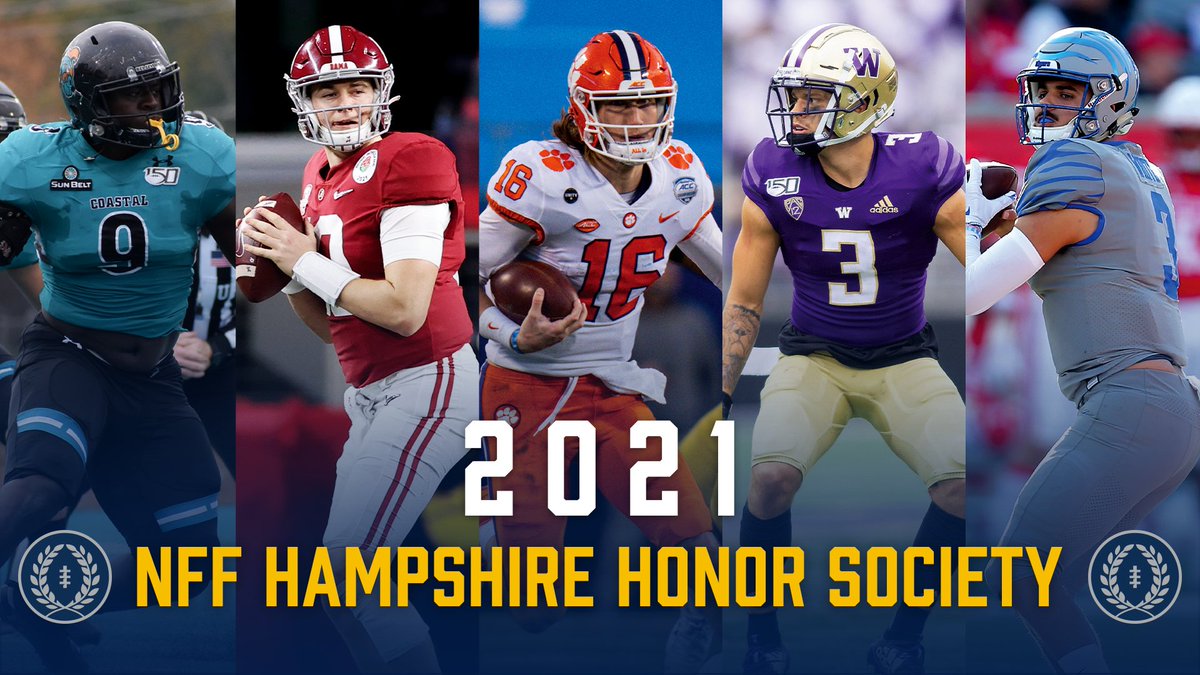 2021 NFF Hampshire Honor Society membership announced!

An elite group of 910 players from 255 schools from all divisions of play honored for maintaining a cumulative 3.2 GPA or better throughout their college careers #FutureForFootball 

🔗footballfoundation.org/news/2021/4/14…
