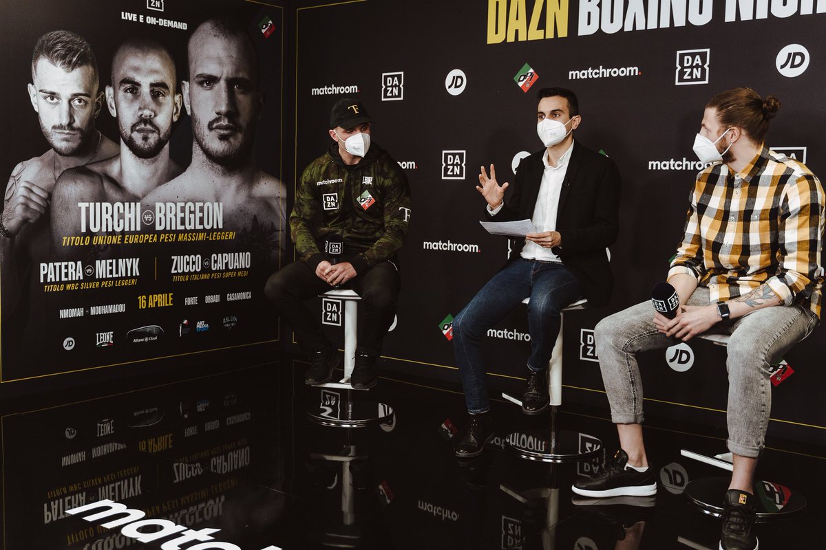 OpiSince82's tweet photo. 🎤PRESS CONFERENCE
#MilanoBoxingNight
#TurchiBregeon
📆 Venerdì 16 Aprile 2021
📍Allianz Cloud
📺 Live & On-demand @DAZN_IT
@MatchroomBoxing
@JDSports
@LEONE1947
@FedPugilistica
#opisince82 #DAZNboxeitaly #ebu #europeanboxingunion https://t.co/Tj1sLXW6LL