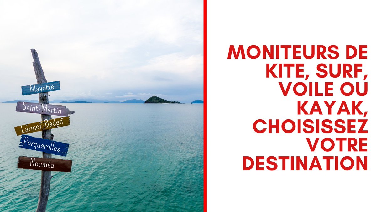🌍Moniteurs de #voile #kitesurf #surf #kayak 👉Des postes vous attendent en Bretagne, Corse, Nouvelle-Calédonie, à Mayotte, Porquerolles ou Saint-Martin...
Consultez les offres d'emploi sur : envsn.sports.gouv.fr/informations-p…