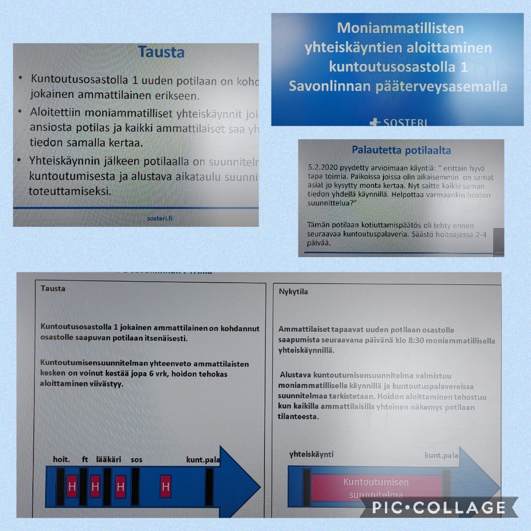MtTiainen's tweet image. Leanisti v. 2021: Kuntoutusosastolla uuteen potilaaseen tutustutaan ja tehdään kuntoutussuunnitelma nyt moniammatillisesti "yhdessä istunnossa", päällekkäinen työ vähenee, yhteinen tavoite ja aikataulu kirkastuu ja potilas hyötyy ja tykkää 👍👍
#jonotpois #hukkajahti
@SosteriFI