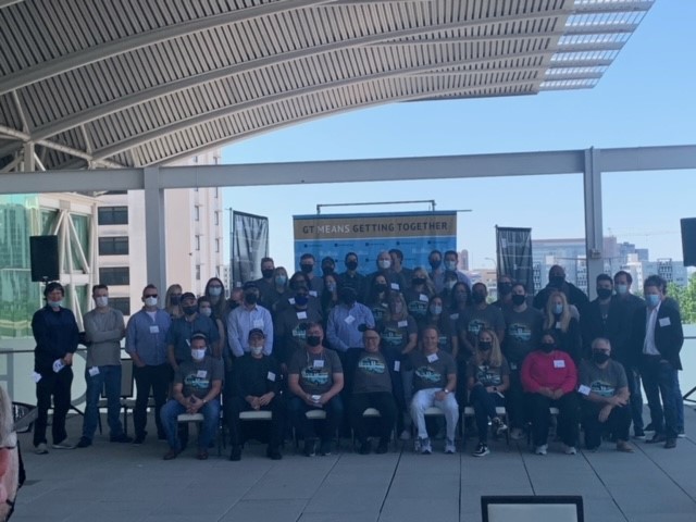GT_Law's tweet photo. #GTOrlando welcomed Richard Rosenbaum and Brian Duffy during @GT_Law’s Mel on Wheels #GettingTogetherTour! Employees were happy to gather safely, reconnect, and share some time with our #GTFamily. Orlando's tour visit benefitted @feedhopenow. #GreenbergTouring https://t.co/4vS6m47QbA