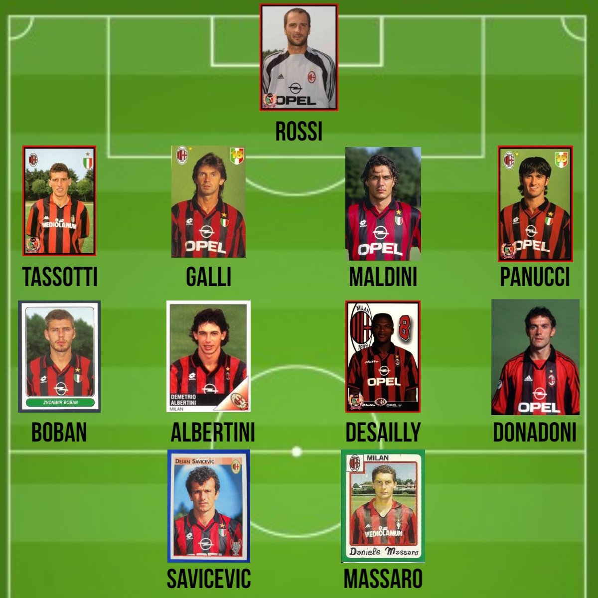 Carte D'équipe AC Milan 1994-95 – Originale, Sans Signature – Collector Foot Vintage