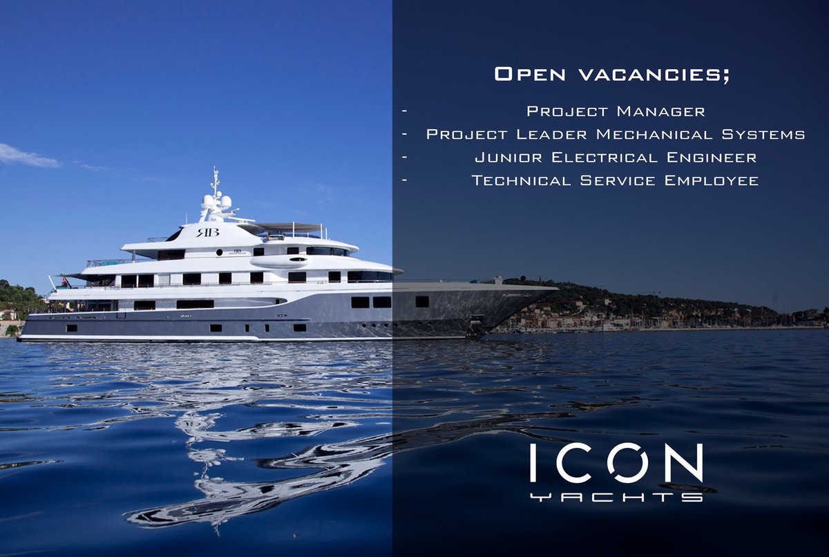 Due to growth of our order book, we are looking for new colleagues - who wants to join our enthusiastic and dynamic team at ICON Yachts.
Are you interested? Please visit our website for current vacancies; iconyachts.eu/vacancies/

#ICONyachts #vacancy #vacature #yachtbuilder