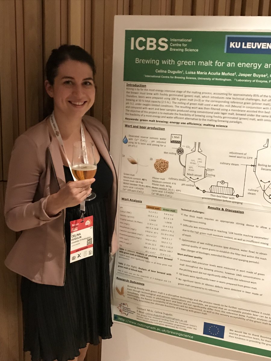 UoNBrewing's tweet photo. Congratulations @Celina_Dugulin on a great public defence of your PhD thesis this week! Another step forwards for brewing with green malt. Prepare to become the first dual award graduate from the @EJDFoodSci - or 'doctor doctor' as you shall henceforth be known...@UoNBiosciences https://t.co/tGhIrhkW4K