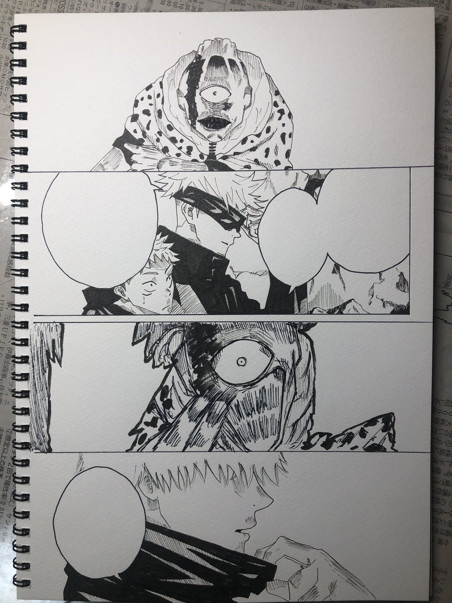 描き始めたはいいけど、構成がいまいち決まってない

#呪術廻戦
#五条悟 #漏瑚 #領域展開 