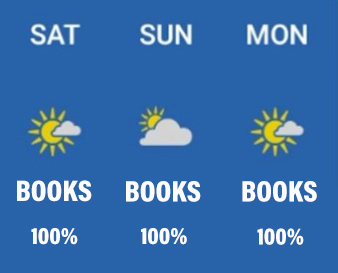 This weekend's forecast is looking great.

#BookLovers #TheCountyLibrary