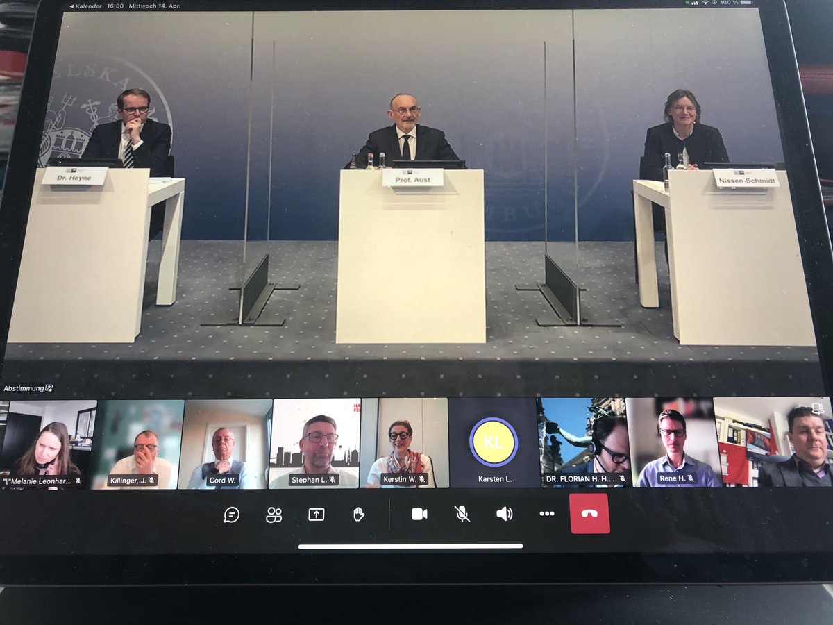 Der ⁦<a href="/Senat_Hamburg/">Hamburger Senat</a>⁩ steht in der #Corona-Krise fest an der Seite der Wirtschaft, um Unternehmen &amp; Arbeitsplätze zu retten. Habe im Plenum der ⁦<a href="/hkhamburg/">Handelskammer Hamburg</a>⁩ gemeinsam mit dem ⁦<a href="/HH_BWI/">Wirtschaftsbehörde</a>⁩ Senator zugesagt, dass wir die Hilfen bedarfsgerecht verlängern wollen💪.