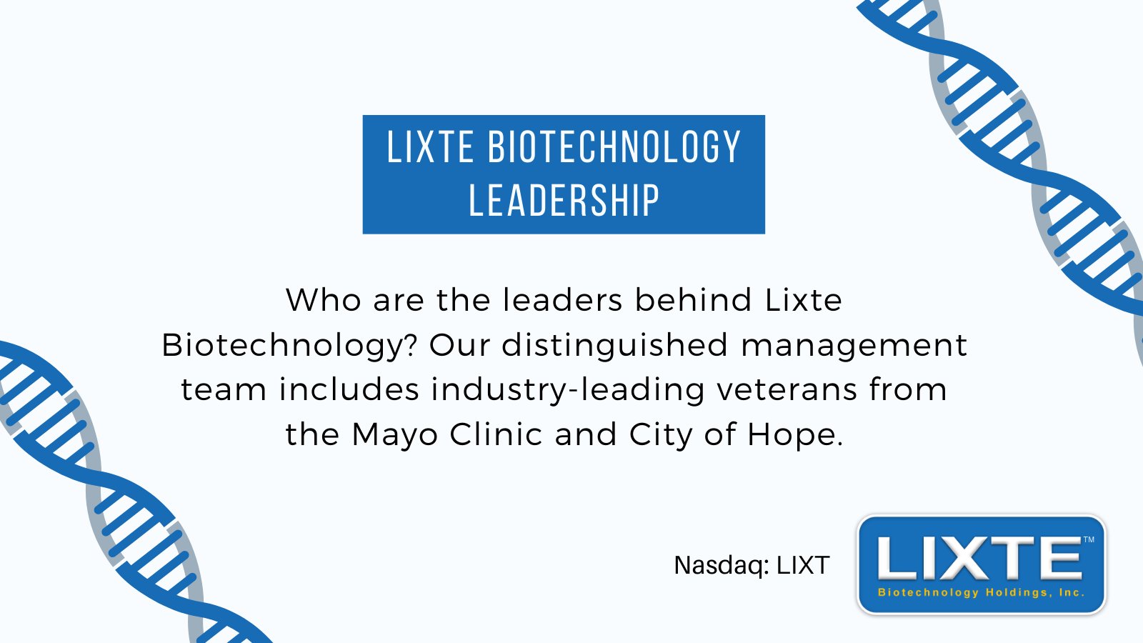 Lixte Biotechnology (LixteBiotech) / Twitter