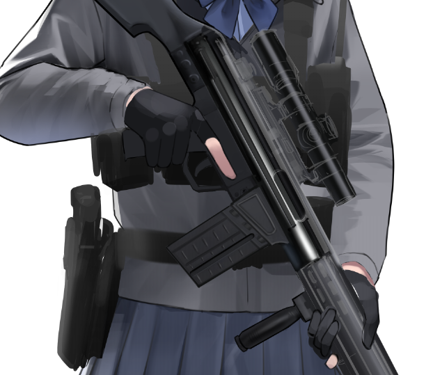 weapon 1girl gun gloves solo holding holding weapon  illustration images