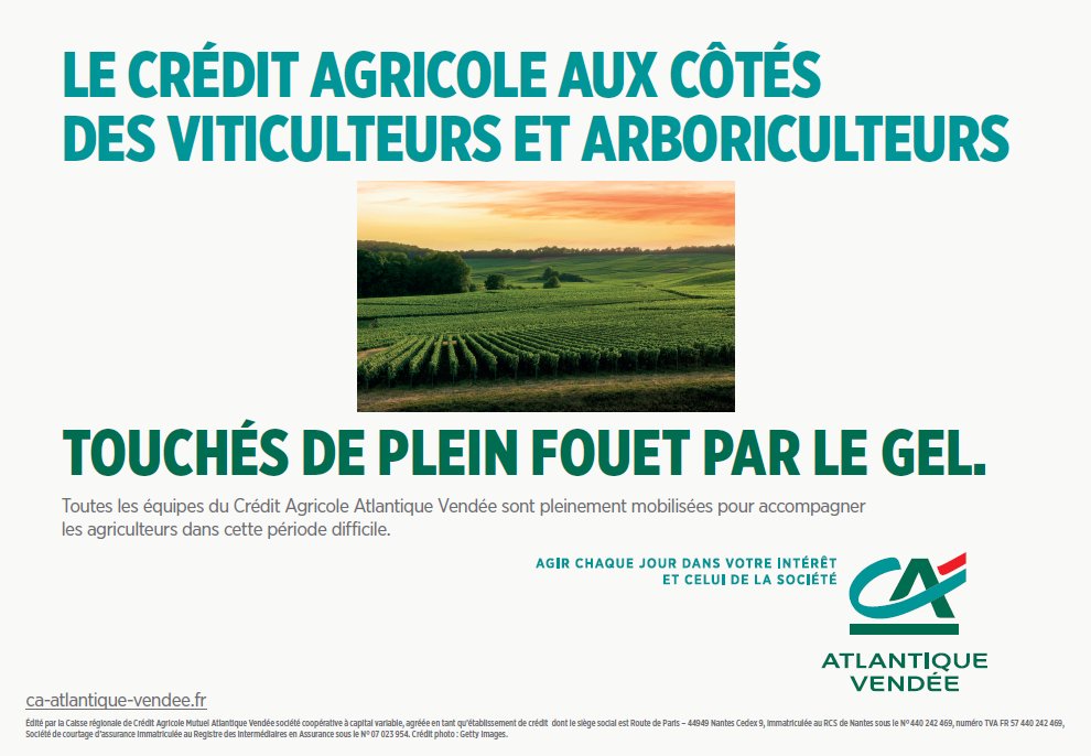 Nous exprimons notre soutien aux nombreux exploitants qui ont souffert des derniers épisodes de #gel. 
Nos conseillers agricoles sont #AVosCôtés pour vous accompagner. N’hésitez pas à les contacter !