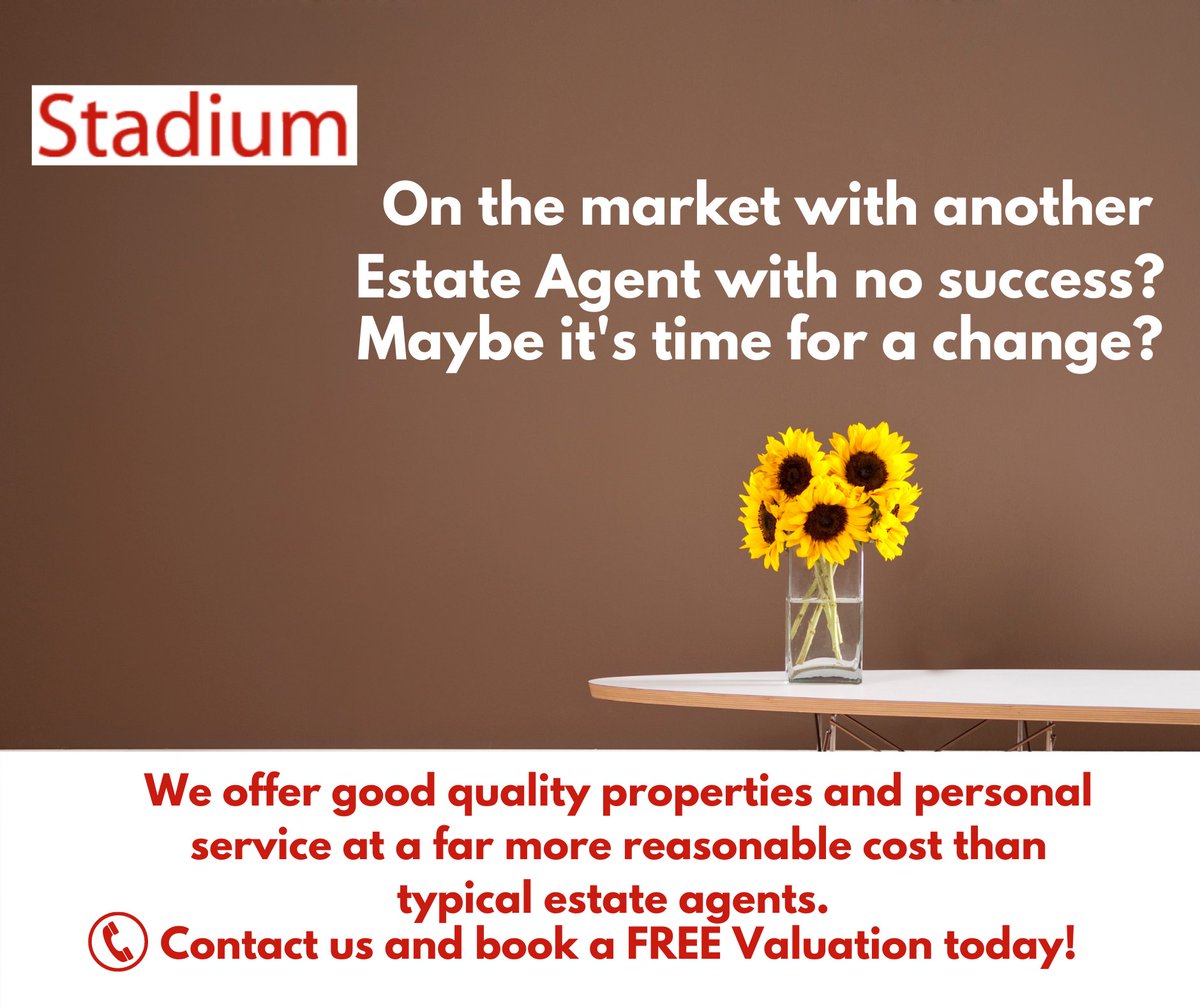 StadiumRes's tweet photo. On the market with another Estate Agent with no success? Contact us today and get a free valuation... https://t.co/BnBmvfExWy https://t.co/UTFgR16AIF